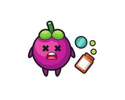 illustration of overdose mangosteen character vector