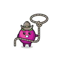 the mangosteen cowboy with lasso rope vector