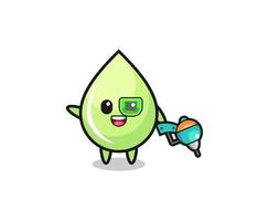 melon juice drop cartoon as future warrior mascot vector