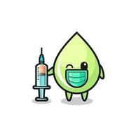 melon juice drop mascot as vaccinator vector