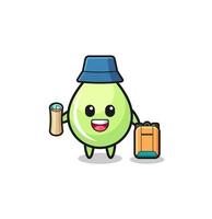 melon juice drop mascot character as hiker vector