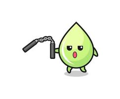 cartoon of melon juice drop using nunchaku vector