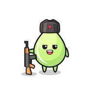 cute melon juice drop cartoon as Russian army vector