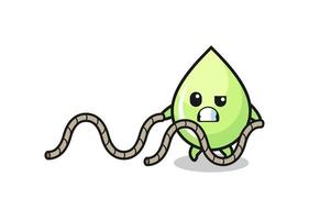 illustration of melon juice drop doing battle rope workout vector