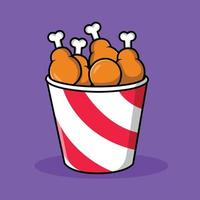 Chicken Wing On Bucket Illustration vector