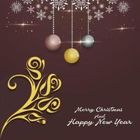 christmas card withballs and snowflakes  ornaments vector