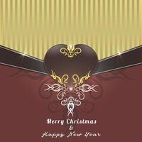 christmas greeting card with heart shape design vector