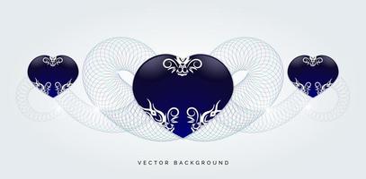 abstract spiral in blue with heart shape ornament vector