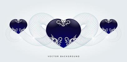 abstract spiral in blue with heart shape ornament vector