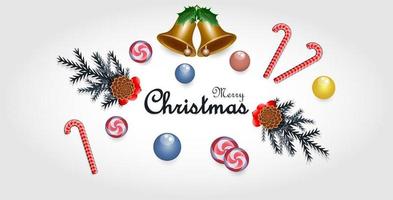 christmas background with ornaments vector