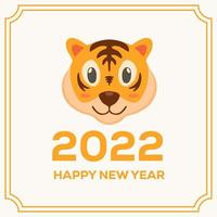 2022 año de tigre con lindo vector de ilustración de diseño de tigre. año nuevo chino, feliz año nuevo 2022