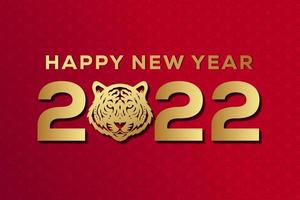 feliz año nuevo 2022 con la cabeza de tigre. el año 2022 del tigre vector