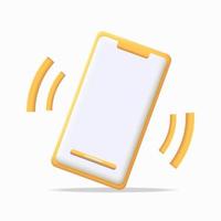 Ilustración de vector de icono de vibración de smartphone de objeto 3D