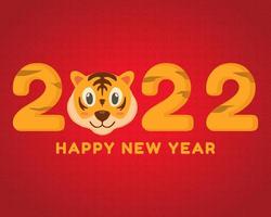 happy new year 2022. 2022 year of tiger. 2022 symbol tiger. isolated design vector
