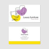 Visit card. Doodle style. Illustration for furniture store, business card design vector