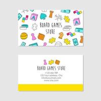 Visit card with board game elements. Business card design template. vector