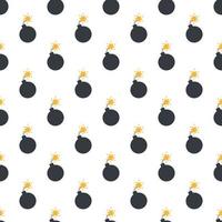 Frozen Bombs, vector seamless pattern in flat style
