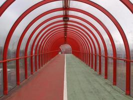 Pedestrian and bike lanes in tunnel photo