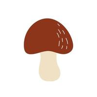 A simple icon is boletus. Hand-drawn mushroom on a white background vector