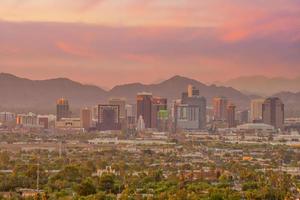 Phoenix city downtown skyline cityscape of Arizona in USA photo