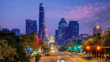 Austin city downtown skyline cityscape of Texas USA photo