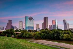 Houston city downtown skyline cityscape of Texas USA photo