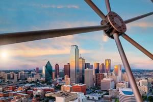 Dallas city downtown skyline cityscape of Texas USA photo