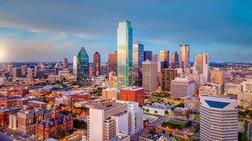 Dallas city downtown skyline cityscape of Texas USA photo