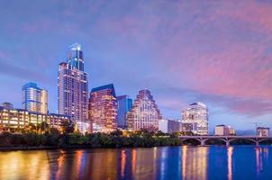 Austin city downtown skyline cityscape of Texas USA photo