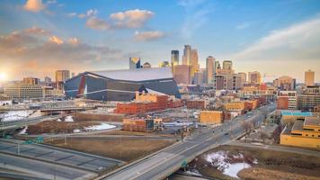 Cityscape of Minneapolis downtown skyline in Minnesota, USA photo