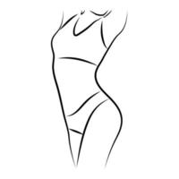 cuerpo femenino, figura femenina, creativo, contemporáneo, abstracto, dibujo lineal. belleza de la moda del cuerpo desnudo femenino. diseño minimalista vectorial para arte de pared, impresiones, tarjetas, carteles. vector