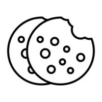 icono de línea de cookies vector