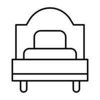 Single Bed Line Icon vector