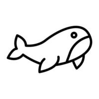 Whale Line Icon vector