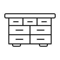 Drawer Table Line Icon vector