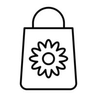 icono de línea de bolsa de compras vector