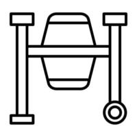 Concerete Mixer Line Icon vector