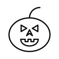 icono de línea de calabaza de halloween vector
