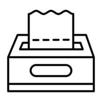 icono de línea de caja de pañuelos vector