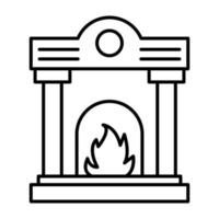 Fireplace Line Icon vector