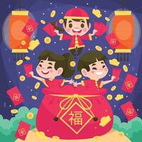 Lucky Red Pockets on New Year vector