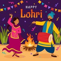 celebrando lohri en morado vector