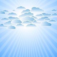 Clouds and sun rays vector