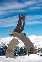 Statues in commemoration of the 2016 alpine ski world cup in Andorra in 2021 photo