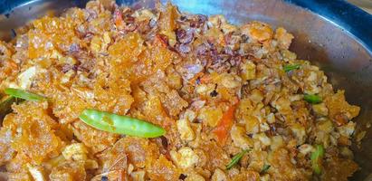 sambal krecek spicy traditional javanese cuisine made from cattle skin photo