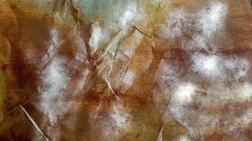 Seamless texture of old crumpled and rusty metal. A crumpled metal plate. Rusty grunge background of peeling paint. Close-up. For design, copy space photo