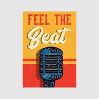 outdoor poster design feel the beat vintage illustration vector