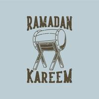 vintage slogan typography ramadan kareem for t shit design vector