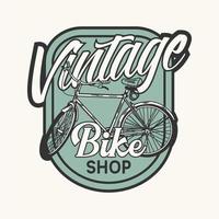 logo design vintage bike shop with bicycle vintage illustration vector