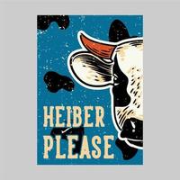 diseño de cartel al aire libre heiber por favor ilustración vintage vector